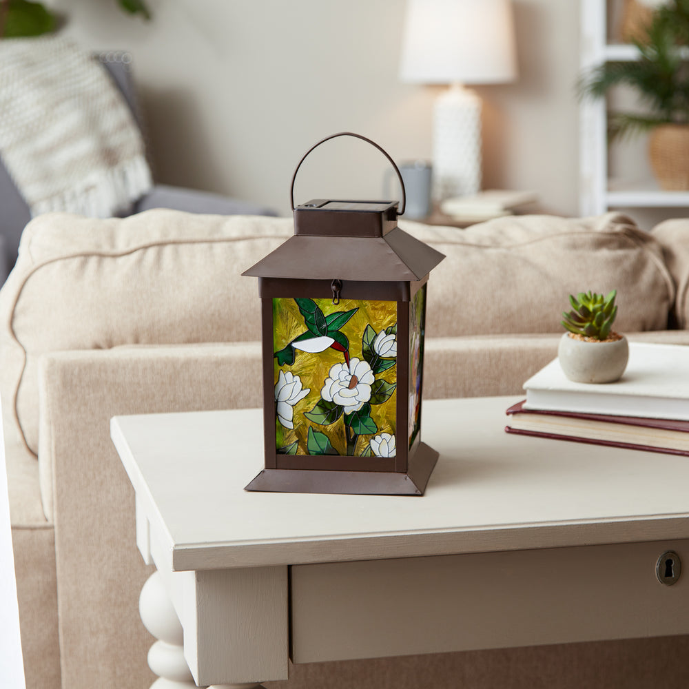 Solar-Powered Floral Lantern