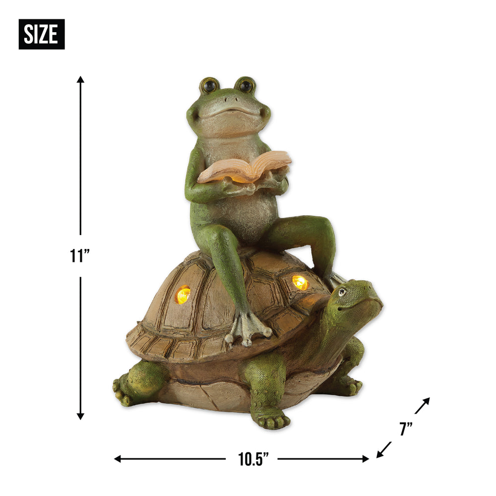 Frog & Turtle Solar Statue